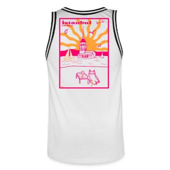 Istanbul Maiden's Tour Vibes Summer Boho - Men's Basketball Jersey - white/black - Back - AI Model Male 185 dark (185cm)