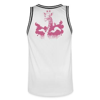 Cool Giraffe – Street Art Animal Motif - Maillot de basket Homme - blanc/noir - Dos - AI Model Male 185 dark (185cm)