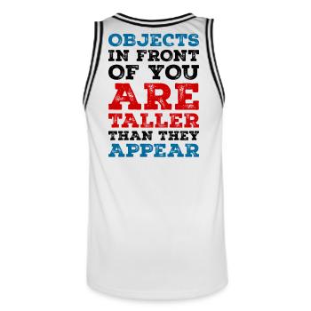 Tall Distraction – Concert Tee - Men's Basketball Jersey - white/black - Back - AI Model Male 185 dark (185cm)