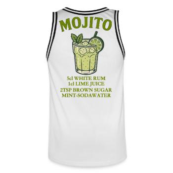Mojito Design mit Limette und Minze - Männer Basketball-Trikot - Weiß/Schwarz - Hinten - AI Model Male 185 dark (185cm)