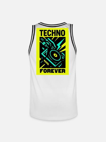 Techno Forever - Men's Basketball Jersey - white/black
