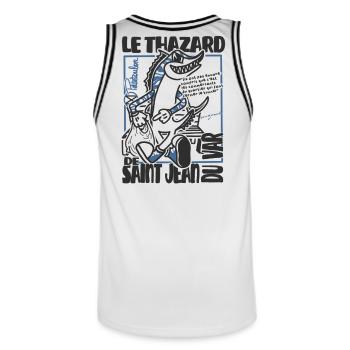 Thazard de Saint Jean du Var - Maillot de basket Homme - blanc/noir - Dos - AI Model Male 185 dark (185cm)