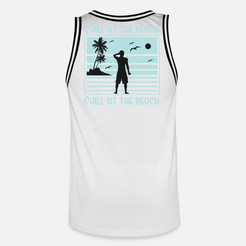Conception de silhouette de plage décontractée - Maillot de basket Homme - blanc/noir
