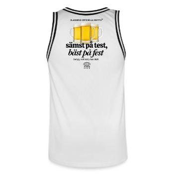 Chemises de classe Pire à l’essai Meilleur à la bière de fête - Maillot de basket Homme - blanc/noir - Dos - AI Model Male 185 dark (185cm)