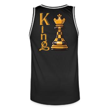 Schachkönig Eleganz - Männer Basketball-Trikot - Schwarz/Weiß - Hinten - AI Model Male 185 dark (185cm)