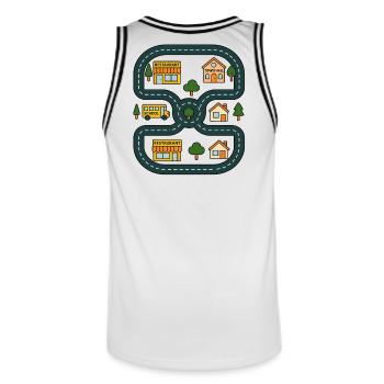 Play Cars Map On Dad’s Back Cadeau pour la fête des pères - Maillot de basket Homme - blanc/noir - Dos - AI Model Male 185 dark (185cm)