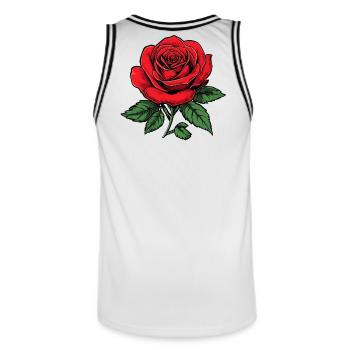 Rose - Men's Basketball Jersey - white/black - Back - AI Model Male 185 dark (185cm)