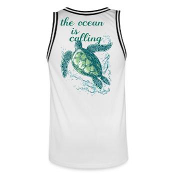 the ocean is calling - Sea Turtle - Men's Basketball Jersey - white/black - Back - AI Model Male 185 dark (185cm)