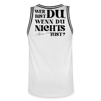 Who Are You Retro Statement - Men's Basketball Jersey - white/black - Back - AI Model Male 185 dark (185cm)