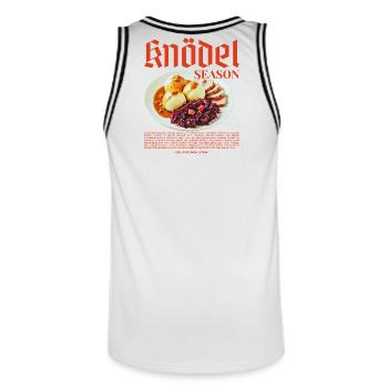Dumplings Season – Traditional German Food - Men's Basketball Jersey - white/black - Back - AI Model Male 185 dark (185cm)