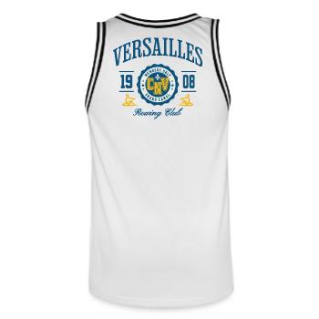 Versailles Grand Canal Rowing Club - Men's Basketball Jersey - white/black - Back - AI Model Male 185 dark (185cm)