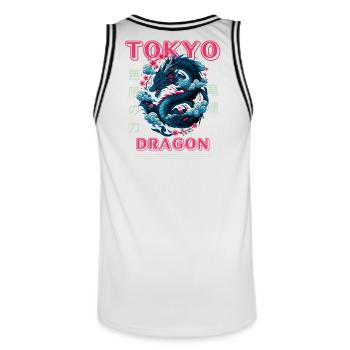 Dragon Japonais - Motif Asiatique Tokyo - Maillot de basket Homme - blanc/noir - Dos - AI Model Male 185 dark (185cm)