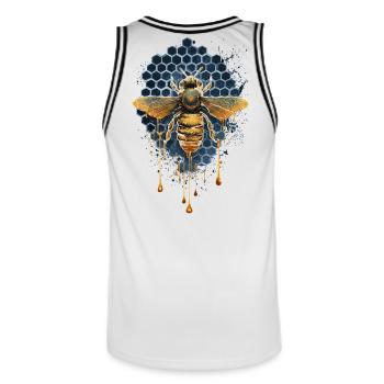 Miel d’abeille doré - apiculteur - Maillot de basket Homme - blanc/noir - Dos - AI Model Male 185 dark (185cm)