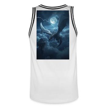 Le dernier dragon né du ciel - Maillot de basket Homme - blanc/noir - Dos - AI Model Male 185 dark (185cm)