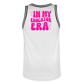 Educator Profession Training Pedagogy Gift - Men's Basketball Jersey - white/black - Back - AI Model Male 185 dark (185cm)
