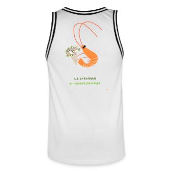 Crevette florale et bouquet joyeux - Maillot de basket Homme - blanc/noir - Dos - AI Model Male 185 dark (185cm)