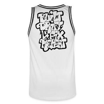 Built Drift Fix Repeat - Männer Basketball-Trikot - Weiß/Schwarz - Hinten - AI Model Male 185 dark (185cm)