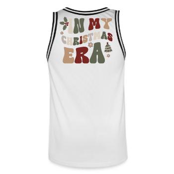 Cadeau de Noël à mon époque de Noël - Maillot de basket Homme - blanc/noir - Dos - AI Model Male 185 dark (185cm)