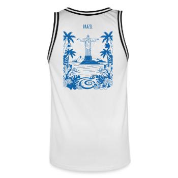 Christ Rio Tropical Island Blue - Maillot de basket Homme - blanc/noir - Dos - AI Model Male 185 dark (185cm)