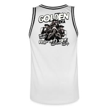Âge d’or – Héritage du Hip-Hop Boom Bap Streetwear - Maillot de basket Homme - blanc/noir - Dos - AI Model Male 185 dark (185cm)