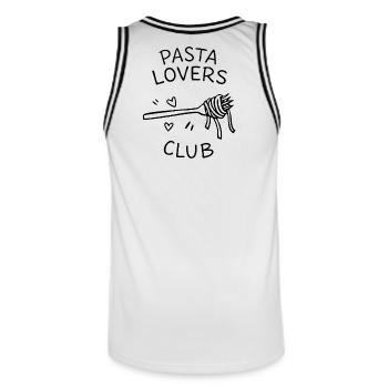 Pasta Lovers Club Minimal Food Statement - Men's Basketball Jersey - white/black - Back - AI Model Male 185 dark (185cm)