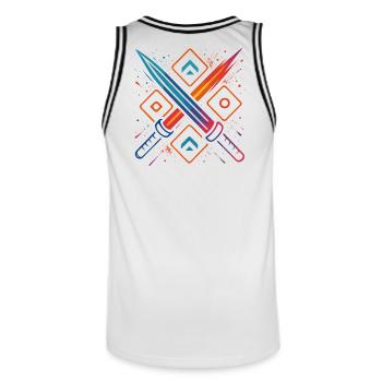 Gaming Swords Neon - Maillot de basket Homme - blanc/noir - Dos - AI Model Male 185 dark (185cm)