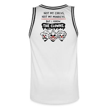 Déclaration Not My Circus, Not My Monkeys - Maillot de basket Homme - blanc/noir - Dos - AI Model Male 185 dark (185cm)