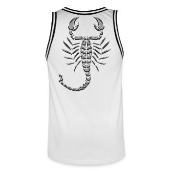 Skorpion-Metallchrom - Männer Basketball-Trikot - Weiß/Schwarz - Hinten - AI Model Male 185 dark (185cm)