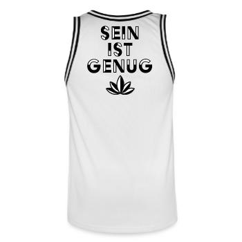 Être suffit – Esthétique minimaliste du cannabis - Maillot de basket Homme - blanc/noir - Dos - AI Model Male 185 dark (185cm)