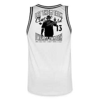 Motards – Let Them Talk – Biker Design - Maillot de basket Homme - blanc/noir - Dos - AI Model Male 185 dark (185cm)
