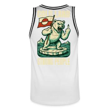 Terre froide Peuple fort Le Groenland n’est pas à vendre - Maillot de basket Homme - blanc/noir - Dos - AI Model Male 185 dark (185cm)