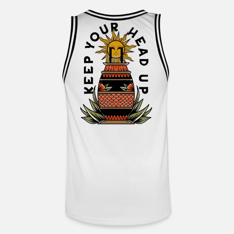 Keep Your Head Up - Men's Basketball Jersey - white/black