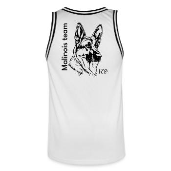Malinois-Team - Männer Basketball-Trikot - Weiß/Schwarz - Hinten - AI Model Male 185 dark (185cm)