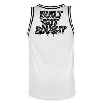 Tendance de la scène du tuning de voitures fabriquées et achetées - Maillot de basket Homme - blanc/noir - Dos - AI Model Male 185 dark (185cm)
