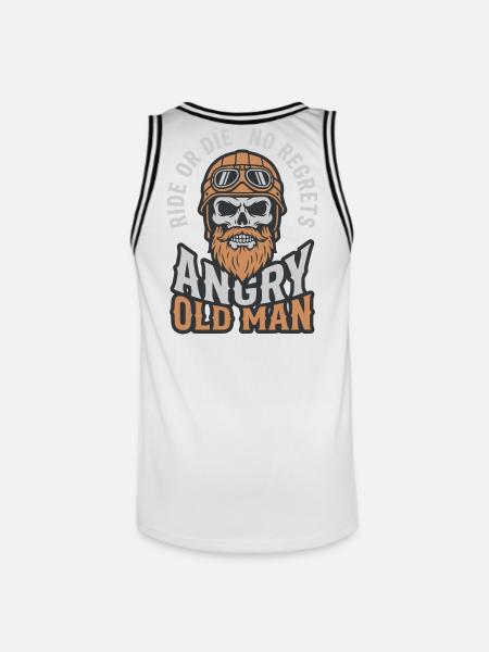 Angry Old Man - Men's Basketball Jersey - white/black
