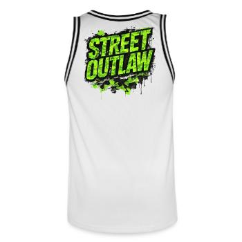 Street Outlaw Camo Tuning Geschenk für Autofans - Männer Basketball-Trikot - Weiß/Schwarz - Hinten - AI Model Male 185 dark (185cm)