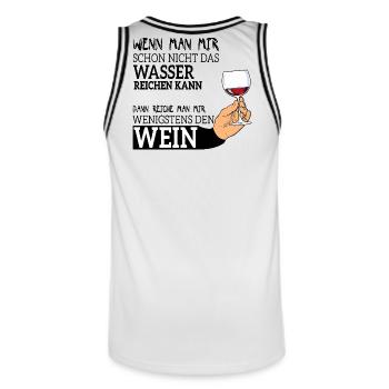 Lustig Wein Witziger Spruch für Weinliebhaber - Männer Basketball-Trikot - Weiß/Schwarz - Hinten - AI Model Male 185 dark (185cm)