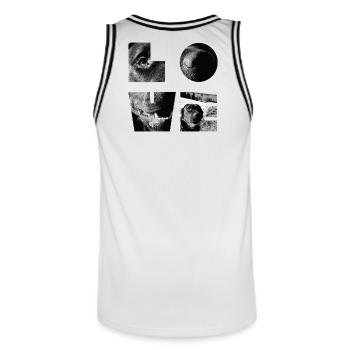 Mosaïque de chien noir et blanc - Maillot de basket Homme - blanc/noir - Dos - AI Model Male 185 dark (185cm)