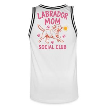 Chemise de maman de chien du club social de labrador - Maillot de basket Homme - blanc/noir - Dos - AI Model Male 185 dark (185cm)