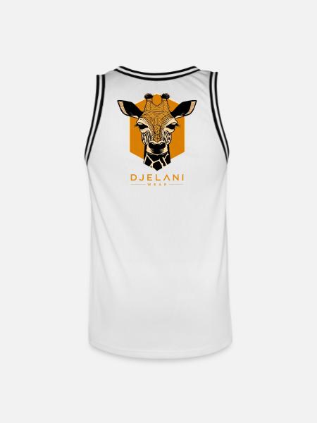 Geometric Giraffe in Ochre - Men's Basketball Jersey - white/black