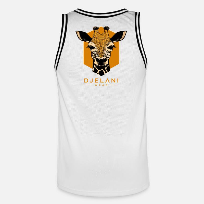 Giraffe Géométrique en Ocre - Maillot de basket Homme - blanc/noir