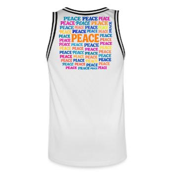 Paix - Maillot de basket Homme - blanc/noir - Dos - AI Model Male 185 dark (185cm)
