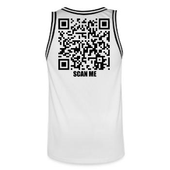 Quote Message – Smile At Me - Männer Basketball-Trikot - Weiß/Schwarz - Hinten - AI Model Male 185 dark (185cm)