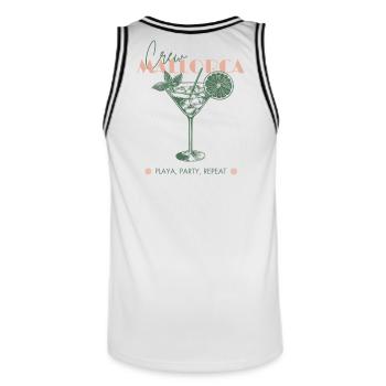 Mallorca Bachelor Party Holiday Beach Girls Trip Malle - Men's Basketball Jersey - white/black - Back - AI Model Male 185 dark (185cm)