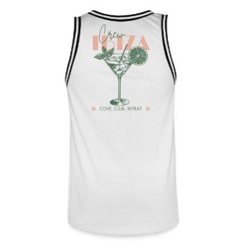 Spain Ibiza Vacation Beach Girls Trip Girls Trip - Men's Basketball Jersey - white/black - Back - AI Model Male 185 dark (185cm)