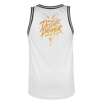 Desert Dreamer Fennec – Dzayer Vibes - Men's Basketball Jersey - white/black - Back - AI Model Male 185 dark (185cm)