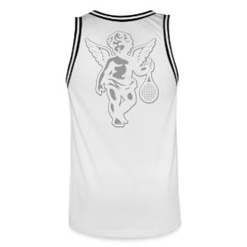 Chemise de tennis Angel Cherub Rétro Renaissance Gris - Maillot de basket Homme - blanc/noir - Dos - AI Model Male 185 dark (185cm)