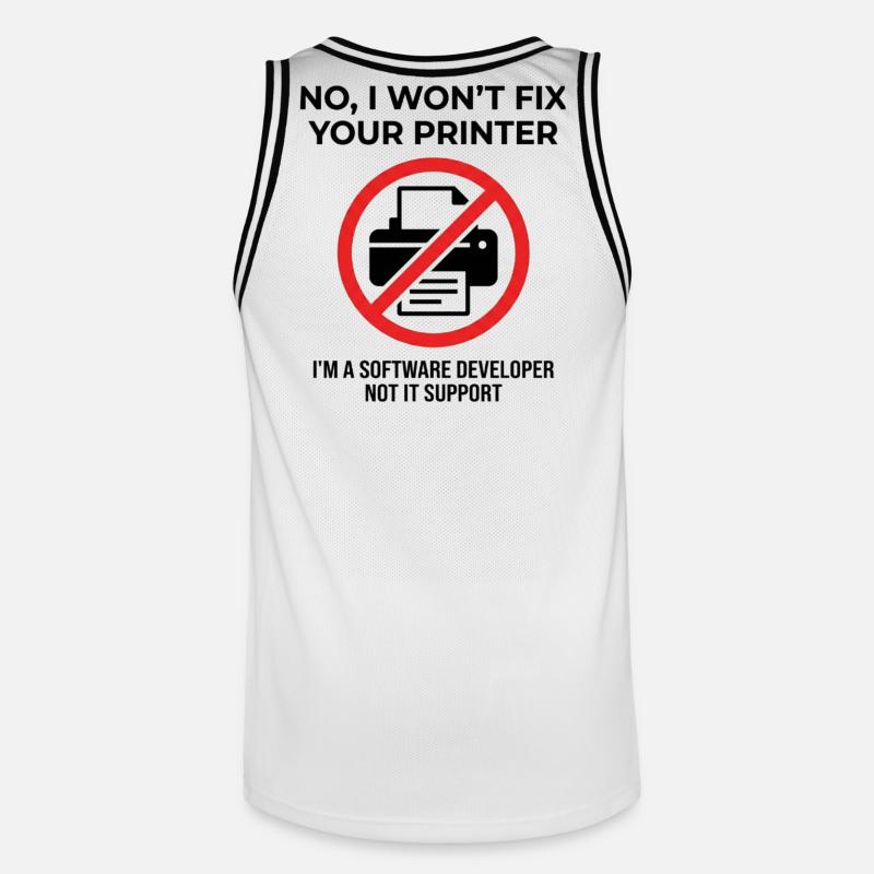 Programmer: not IT support - Men's Basketball Jersey - white/black