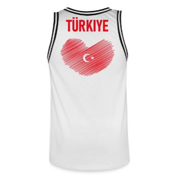 TÜRKEI TÜRKIYE TÜRKISCHE Europa Sport Fan - Männer Basketball-Trikot - Weiß/Schwarz - Hinten - AI Model Male 185 dark (185cm)