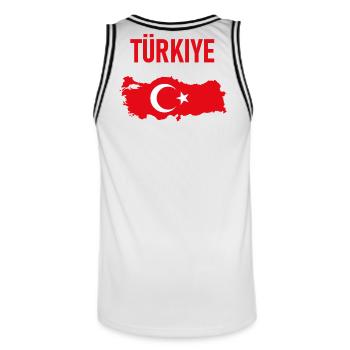 TÜRKEI TÜRKIYE TÜRKISCHE Europa Sport Fan - Männer Basketball-Trikot - Weiß/Schwarz - Hinten - AI Model Male 185 dark (185cm)